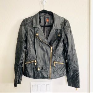 G by Guess Black Leather Jacket